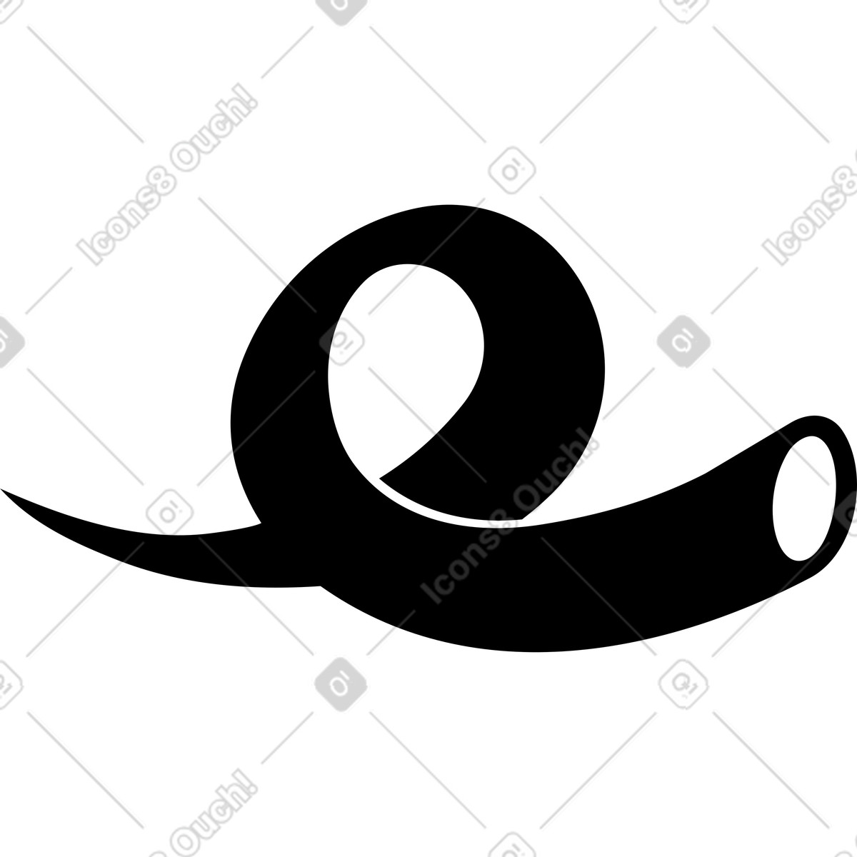 Abstract black looped squiggle illustration in Line style download in PNG, SVG