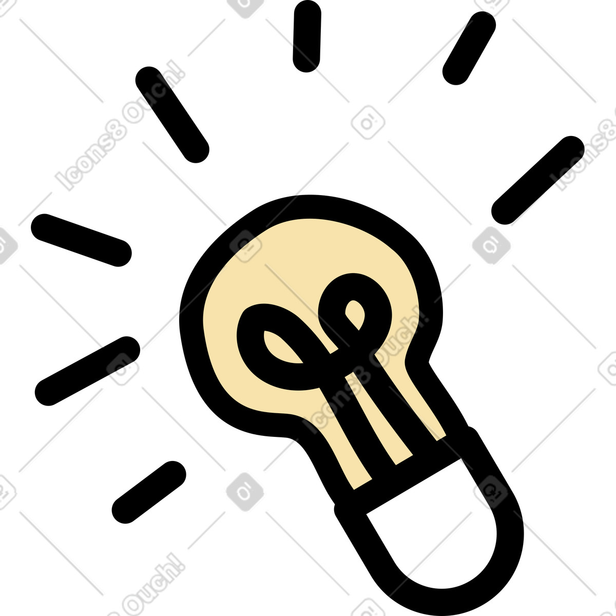 Ilustração de Lâmpada em no estilo Notes para baixar em PNG, SVG