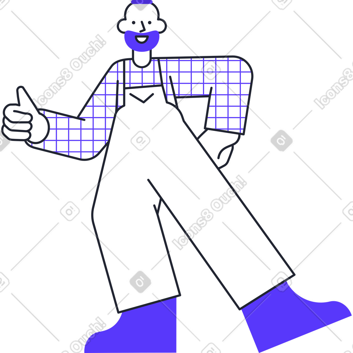Farmer illustration in Pablita style download in PNG, SVG