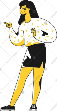 Girl pointing the finger PNG, SVG