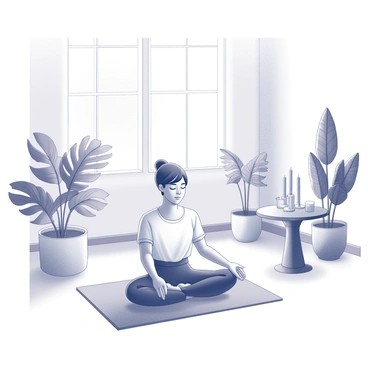 A serene scene of meditation in a room filled with coconut aroma