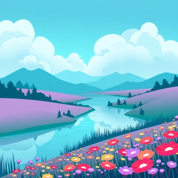 A serene landscape that is intentionally blurred, giving a dreamy, surreal effect.