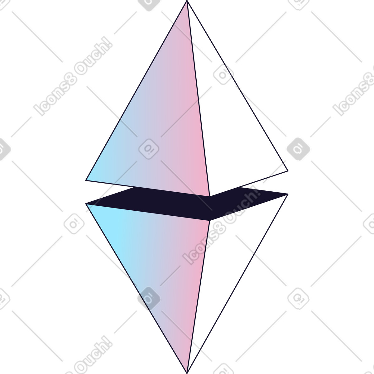 Ethereum symbol illustration in PNG, SVG