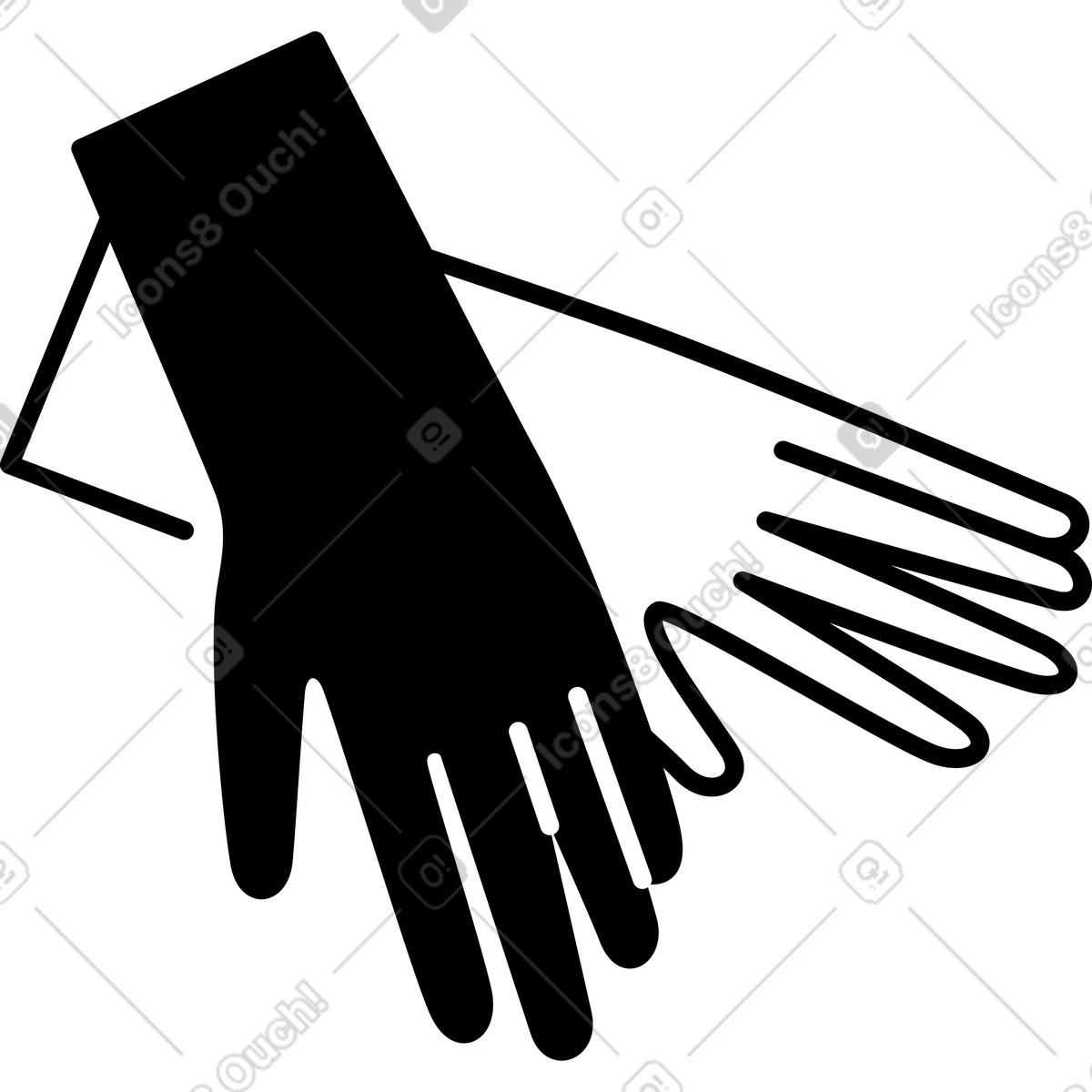 Gloves illustration in Weekday style download in PNG, SVG