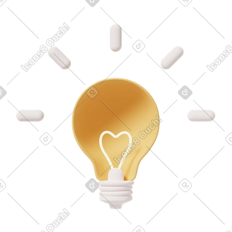 オブジェクト Casual life スタイルの 3D Idea yellow lamp のイラストをPNG、SVG形式でダウンロード