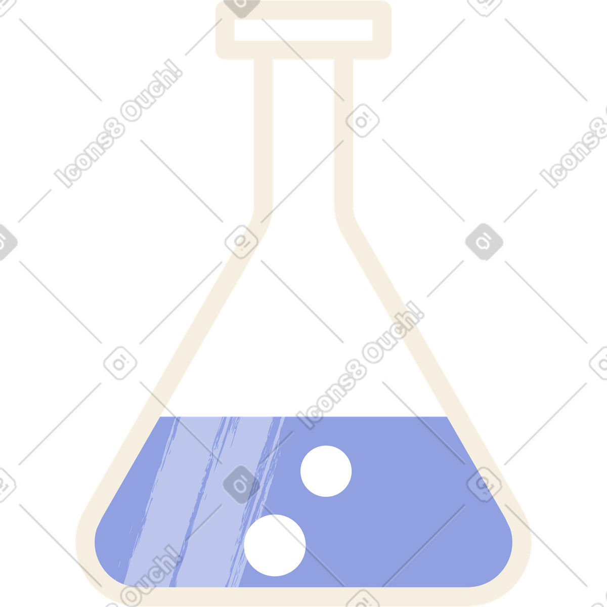 Triangular flask for science animated illustration in Juicy style download in GIF, Lottie (JSON), AE