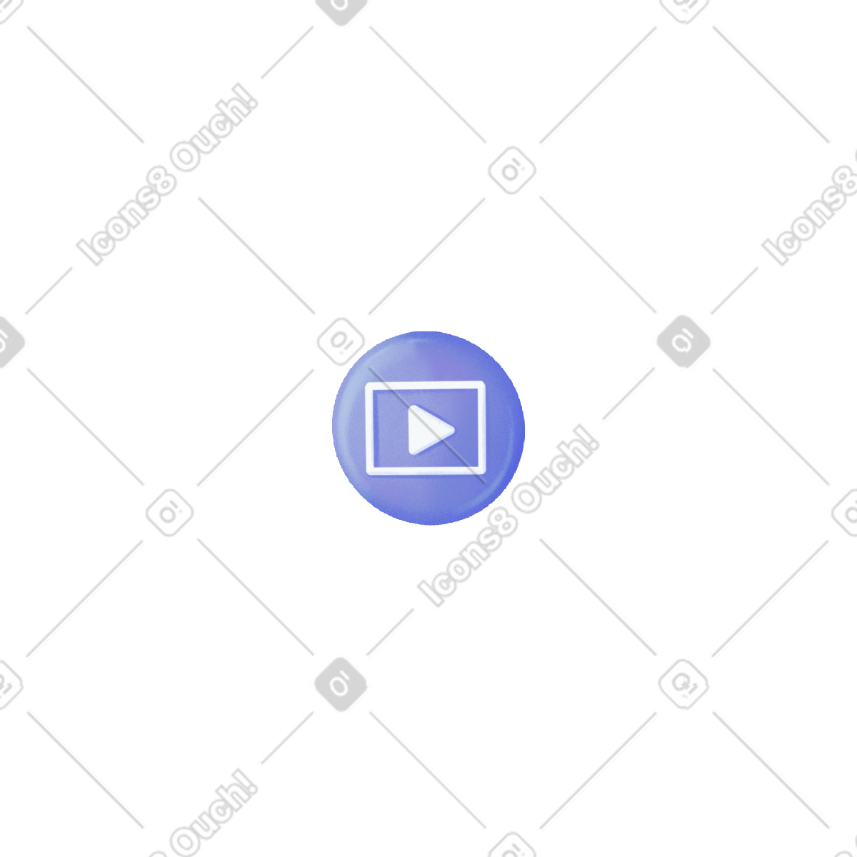 Blue round button with video sign-Illustration im Smart-Stil als Download in PNG, SVG