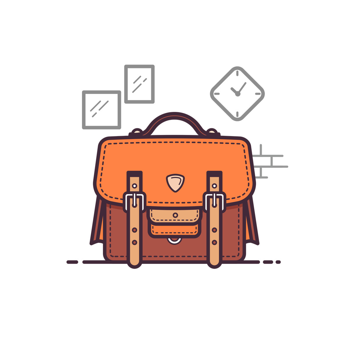 Office bag illustration in Gummy style download in PNG, SVG