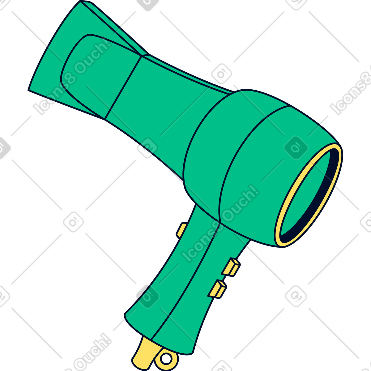 Ilustración Secador de pelo en estilo Teal a descargar en PNG y SVG