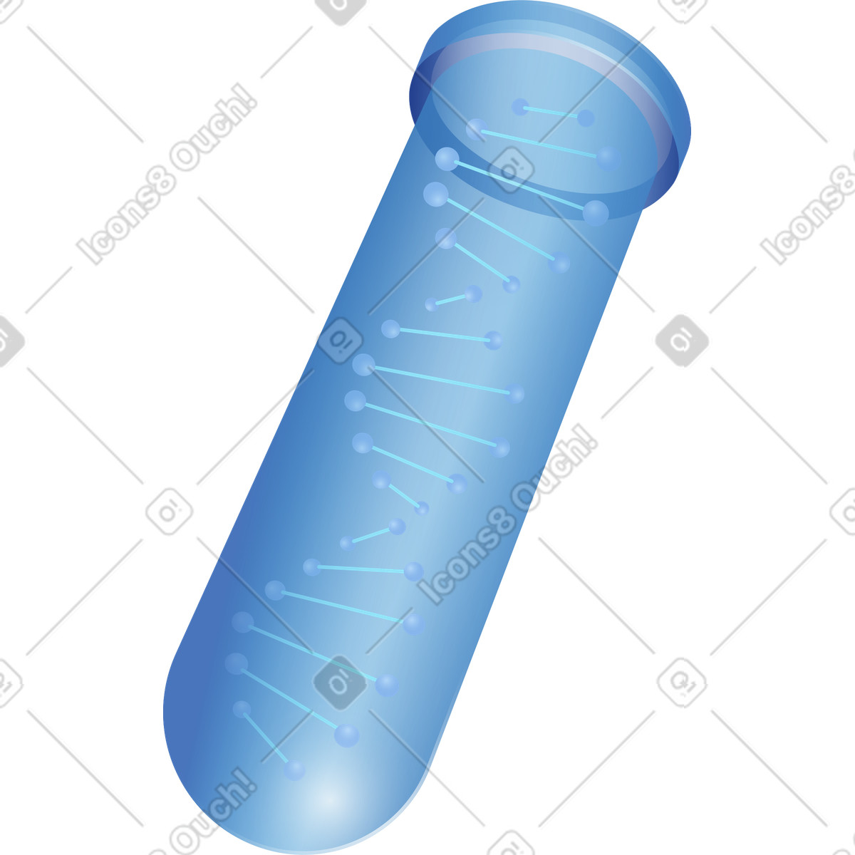Biotechnology sample tube containing DNA helix for scientific analysis illustrazione in stile Quantum scarica in PNG, SVG
