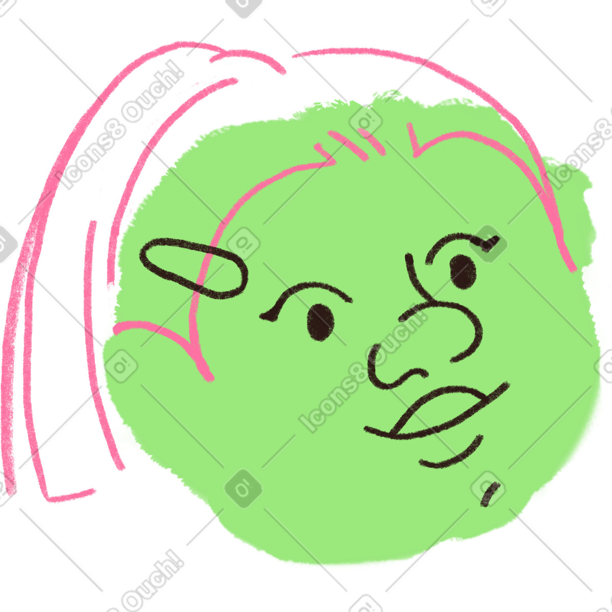 Ilustração de Cheerful woman em no estilo Blobby para baixar em PNG, SVG