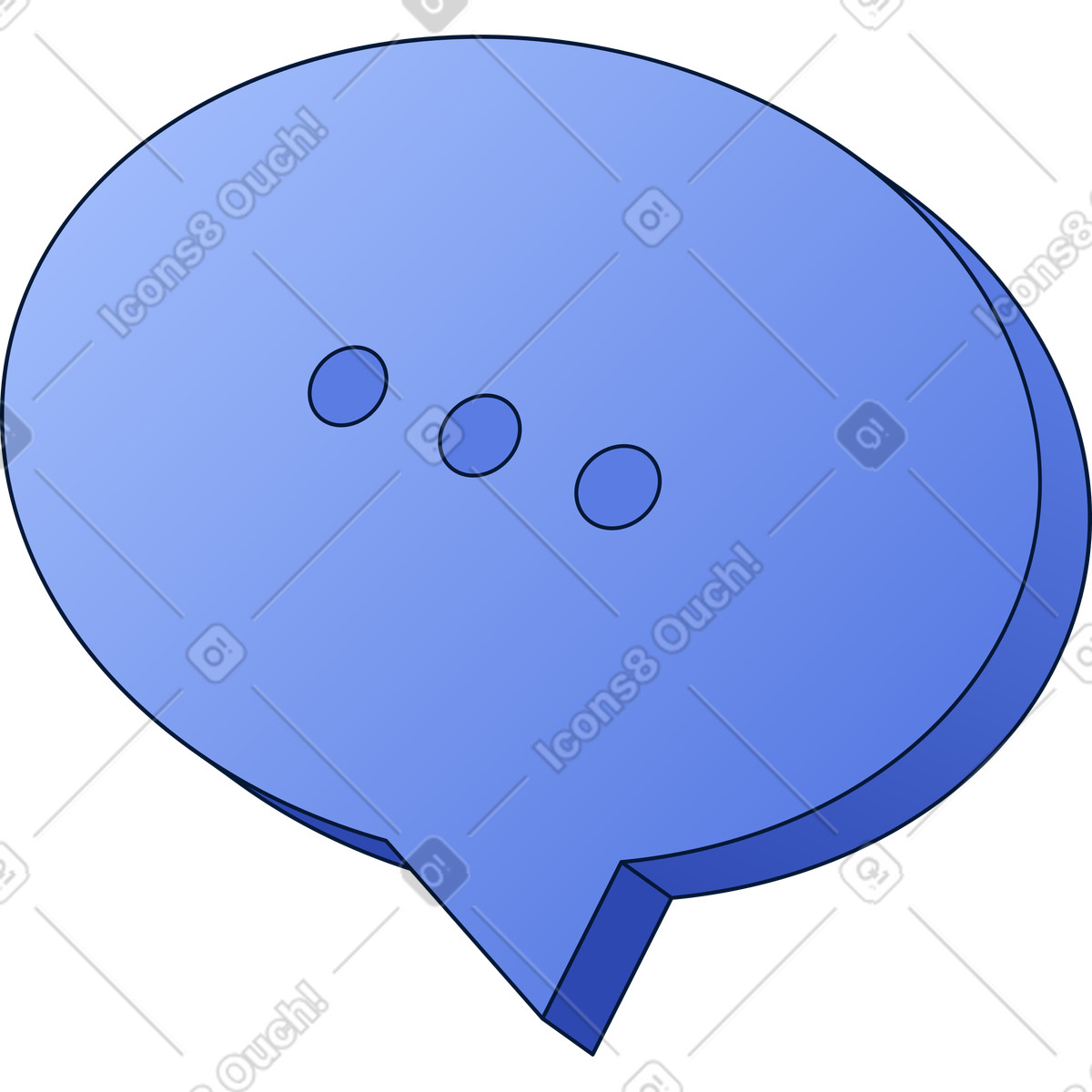 Illustration Bulle avec trois points dans le style Neat à télécharger aux formats PNG, SVG