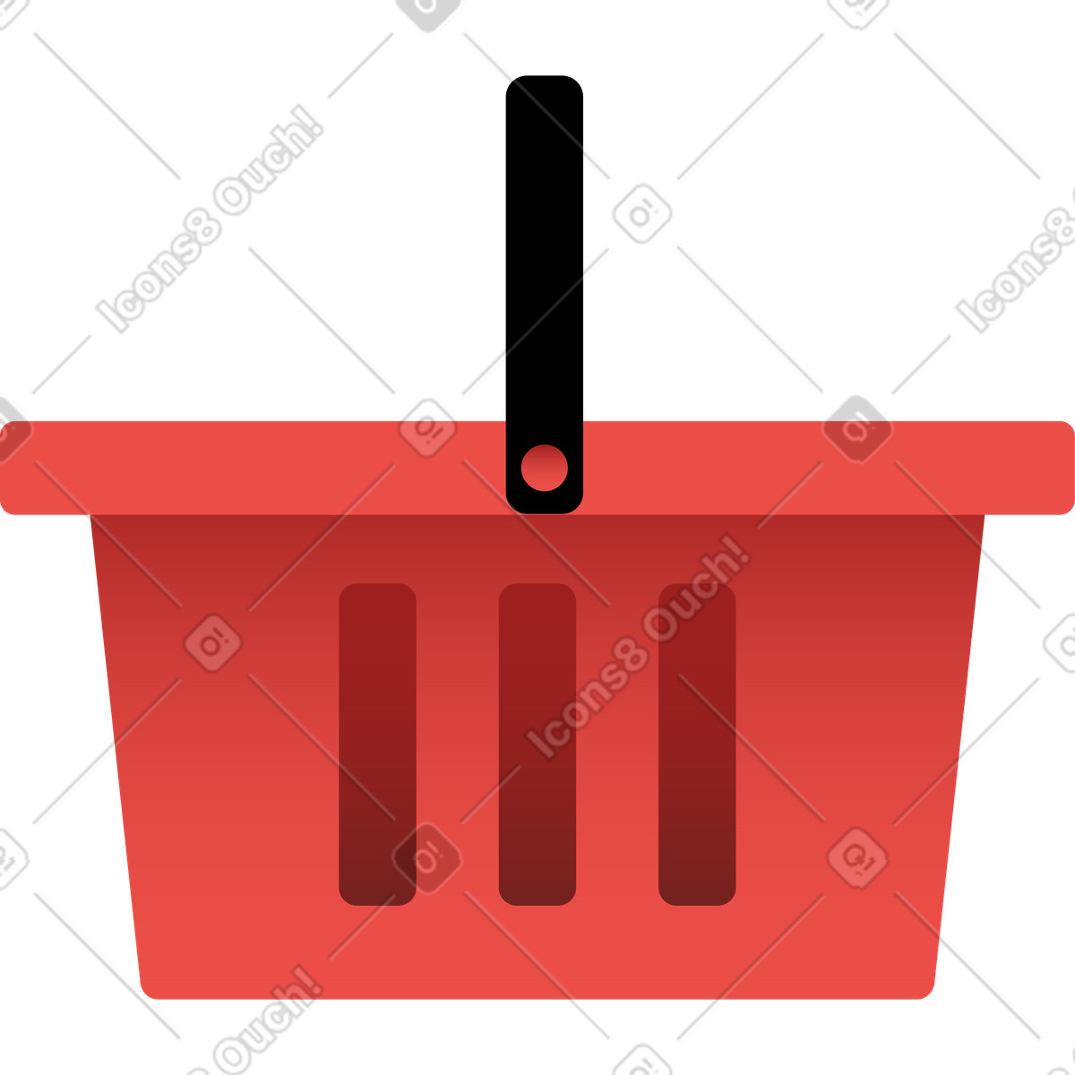 Grocery basket illustration in Levels style download in PNG, SVG