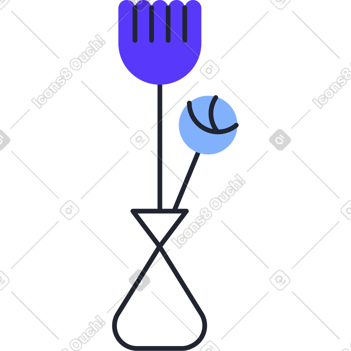 下载 Pablita 风格的 花瓶里的花 插画，支持 PNG、SVG 格式