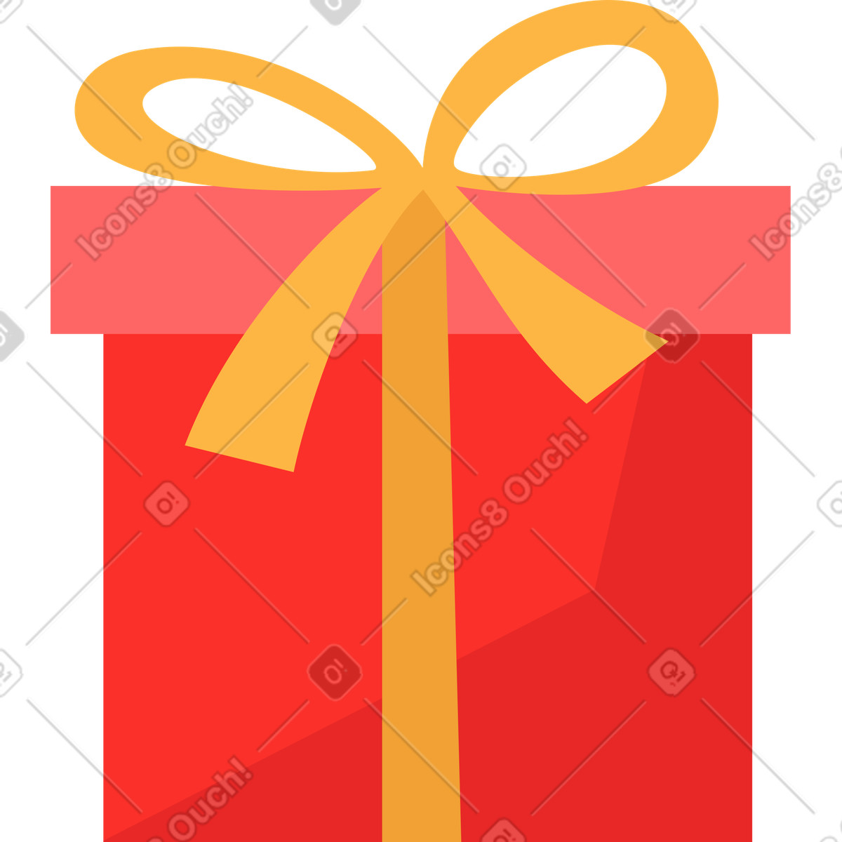 Ilustración Regalo rojo con lazo en estilo Lagom a descargar en PNG y SVG