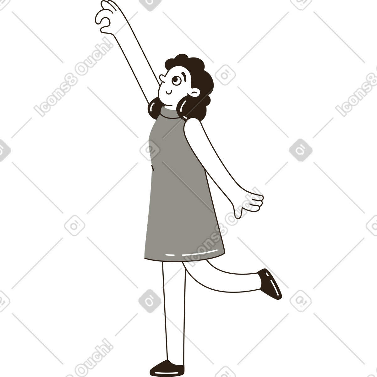 Donna in abito illustrazione stile Plain scarica PNG, SVG