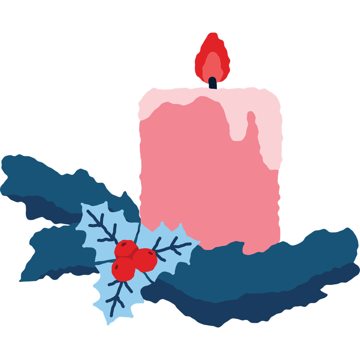 Cherry スタイルの Christmas candle のイラストをPNG、SVG形式でダウンロード