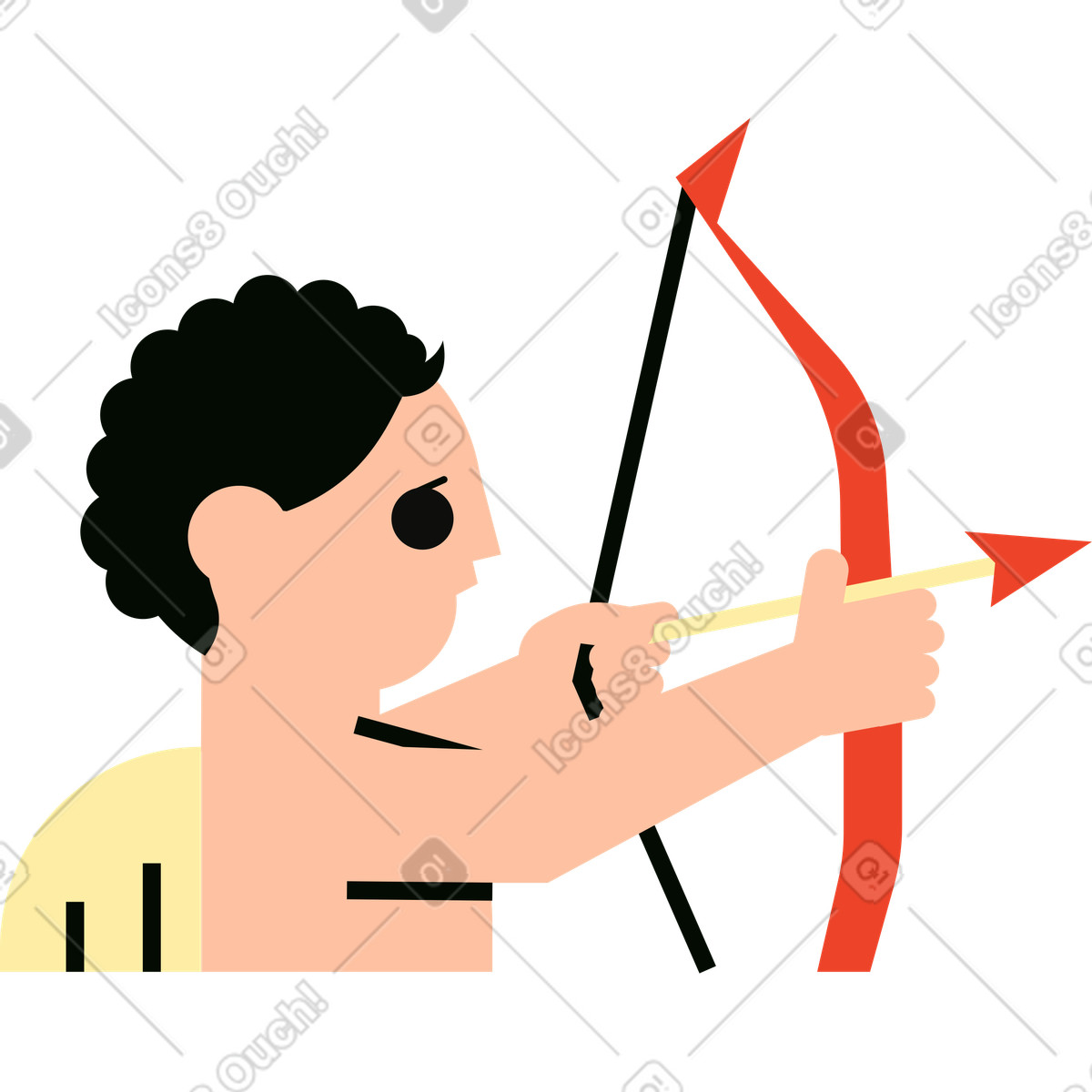 Cupid illustration in Polar style download in PNG, SVG