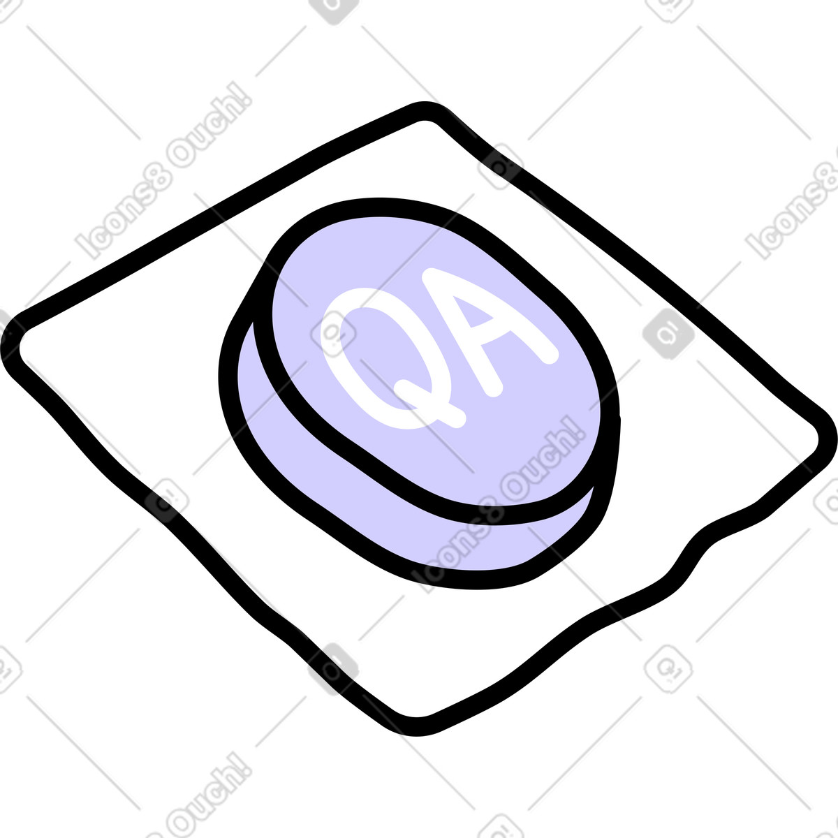 Illustration Bouton de test dans le style Notes à télécharger aux formats PNG, SVG
