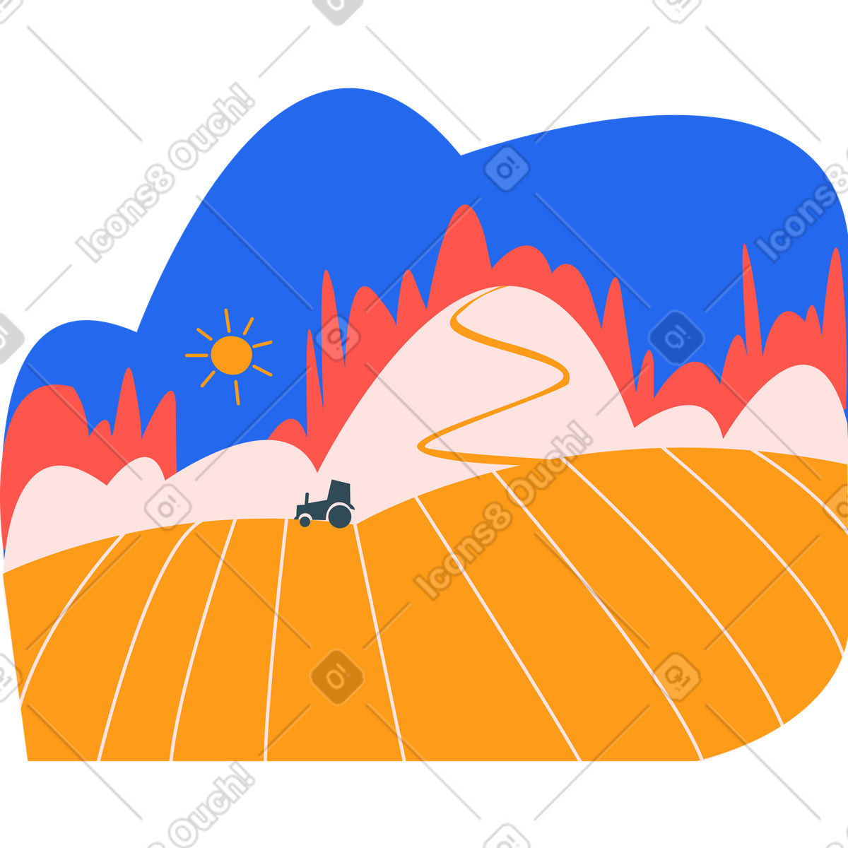 Kingdom field illustration in style download in PNG, SVG