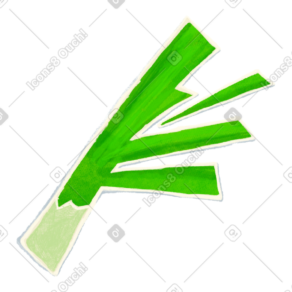 Illustration Poireaux dans le style Crafty à télécharger aux formats PNG, SVG