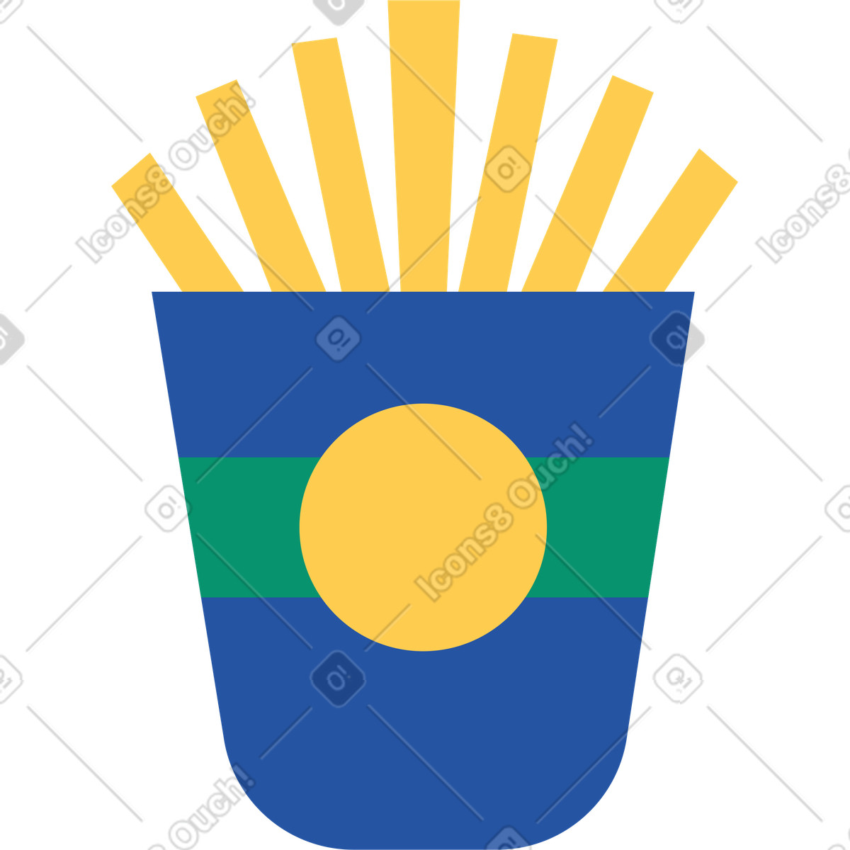 Pommes frittes-Illustration im Spot-Stil als Download in PNG, SVG