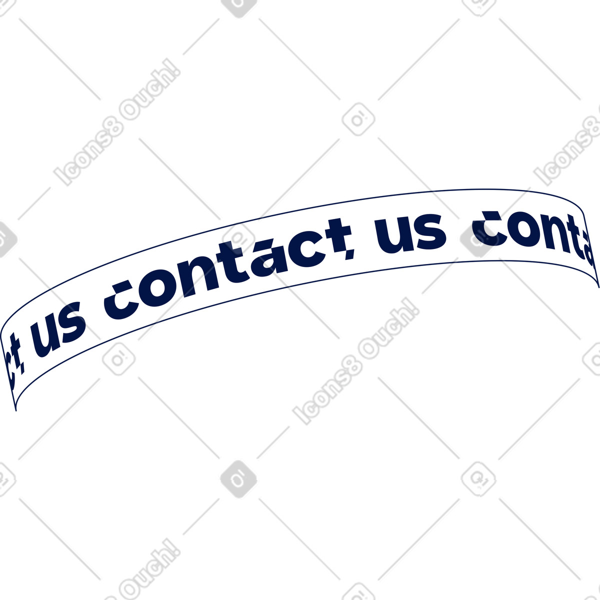 Text contact us lettering top illustration in Glow style download in PNG, SVG