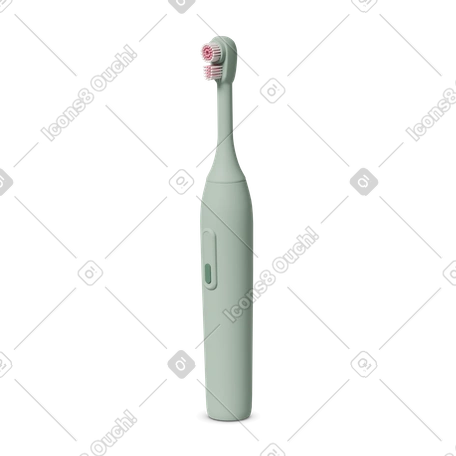 オブジェクト Casual life スタイルの 3D Green electric toothbrush のイラストをPNG、SVG形式でダウンロード