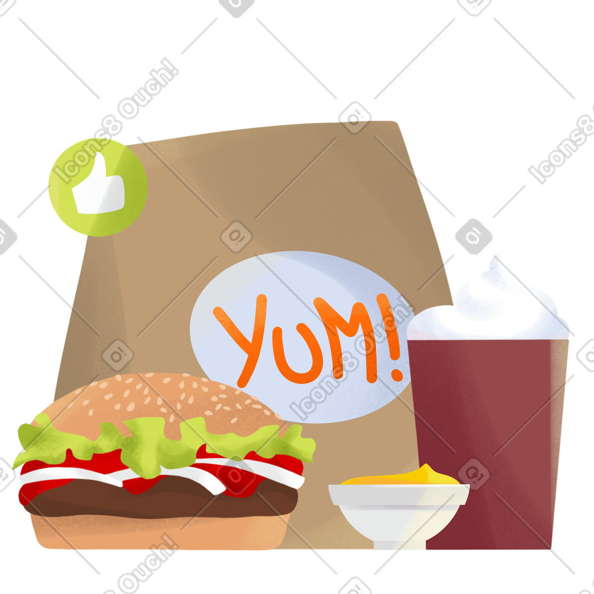 Ilustración Pedido de comidas preparadas en estilo Shine a descargar en PNG y SVG