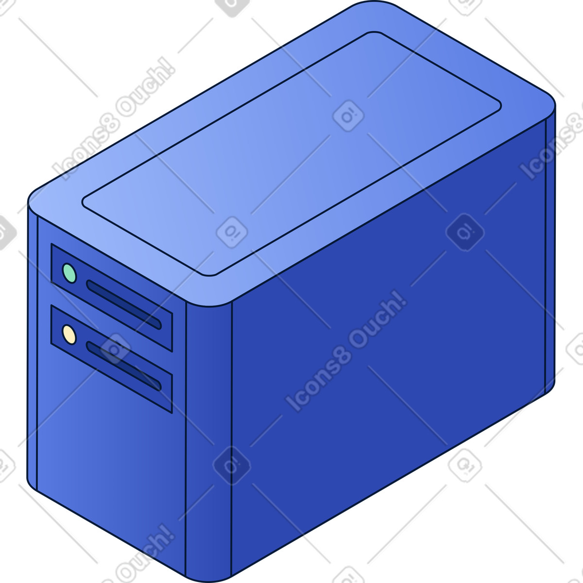 Neat スタイルの ブルーサーバー のイラストをPNG、SVG形式でダウンロード