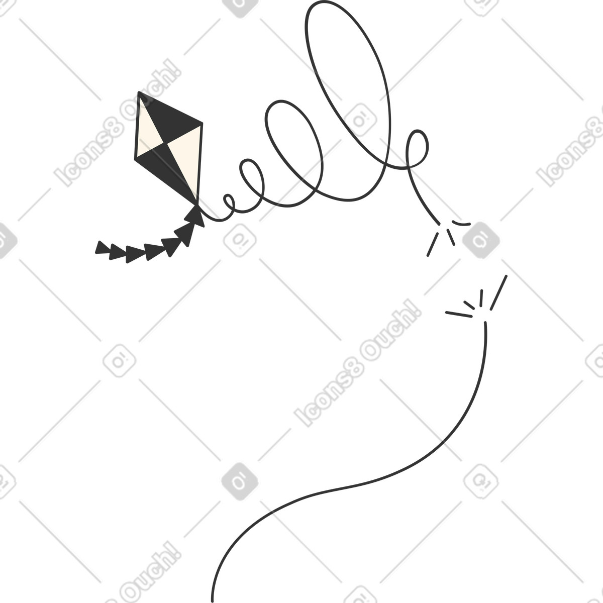 Kite illustration in PNG, SVG