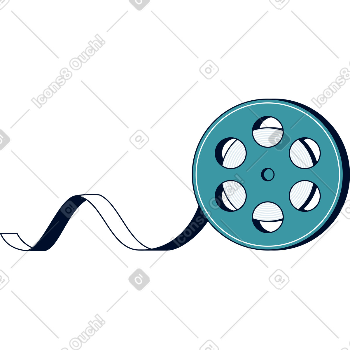 Ilustración Carrete de pelicula en estilo Teal a descargar en PNG y SVG