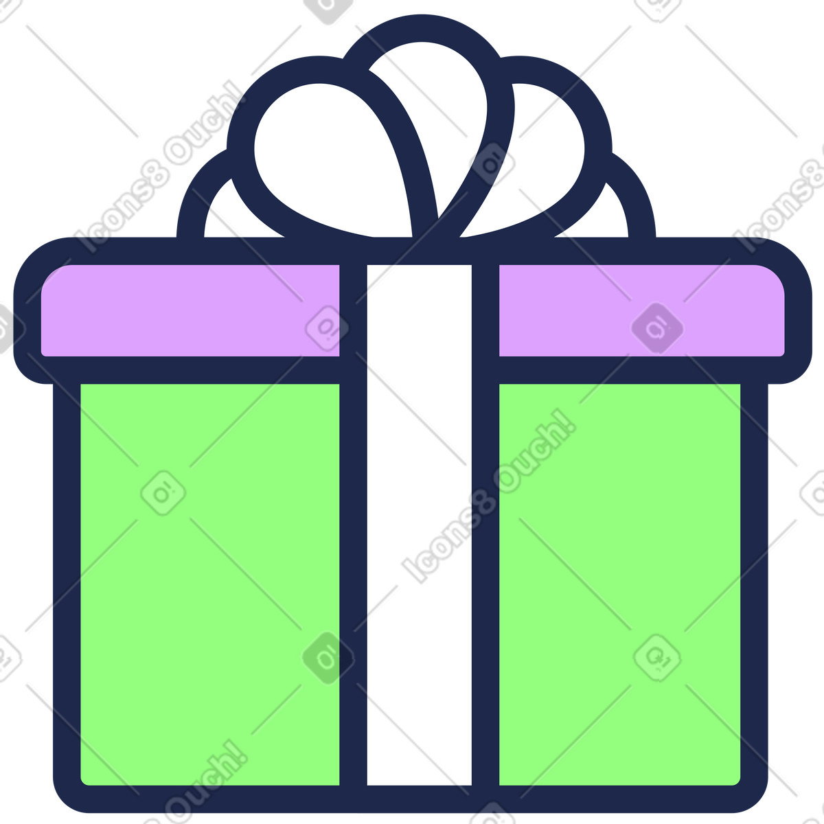 Geschenkbox-Illustration im Outline-Stil als Download in PNG, SVG