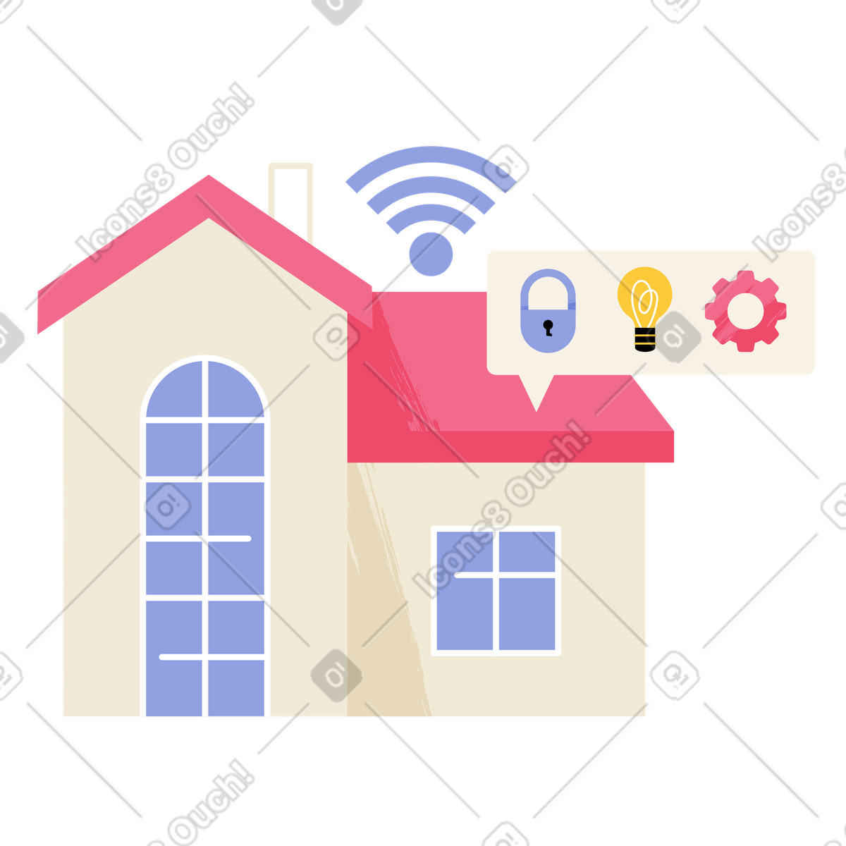 Internet of Things in daily living, Remote home control and monitoring illustration Juicy style download PNG, SVG