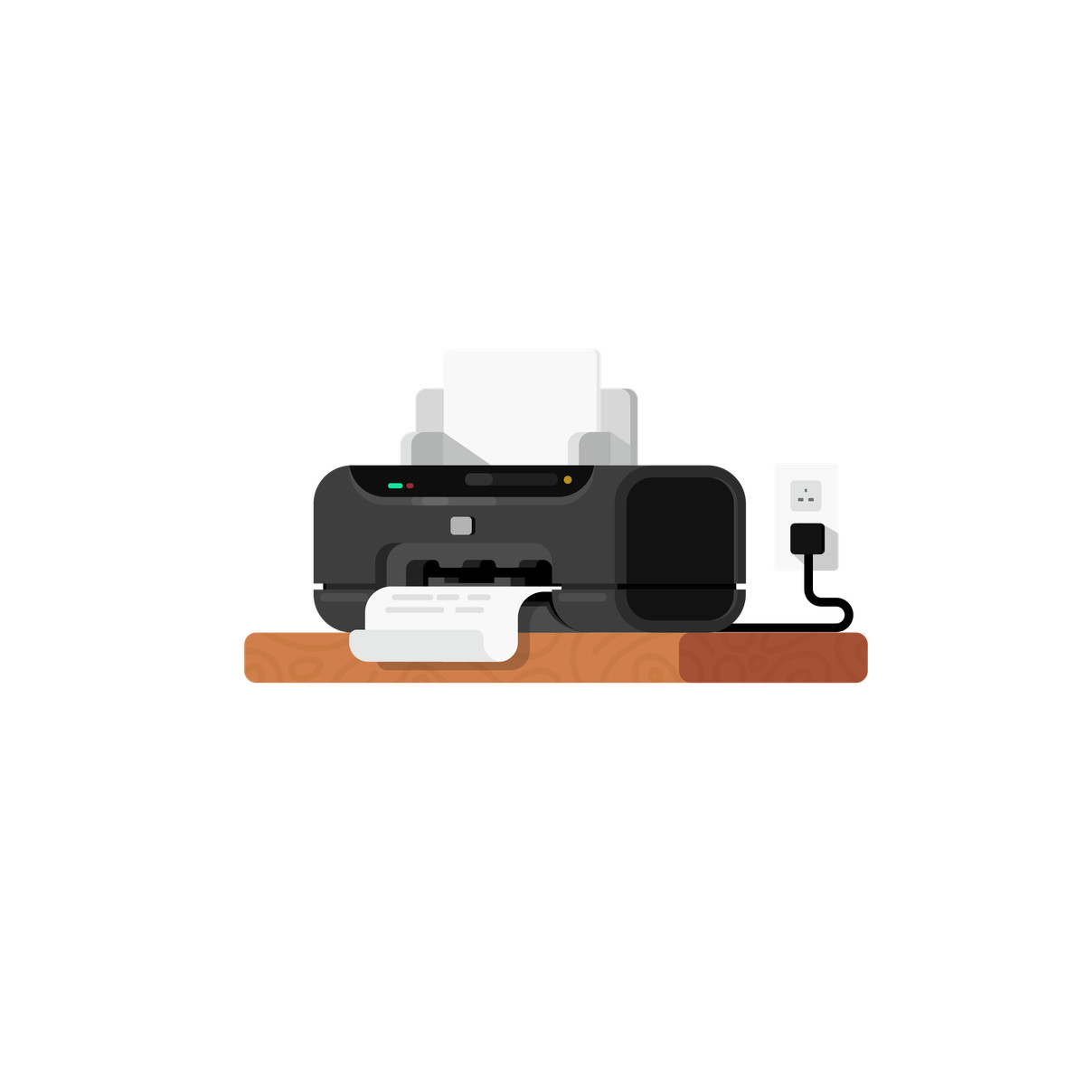 Ilustração de Desktop printer with paper output, office equipment and document printing em no estilo Gummy para baixar em PNG, SVG