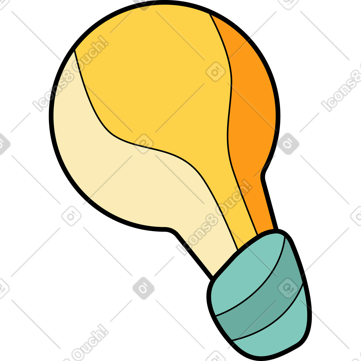 Ilustração de Lâmpada em no estilo Surr para baixar em PNG, SVG