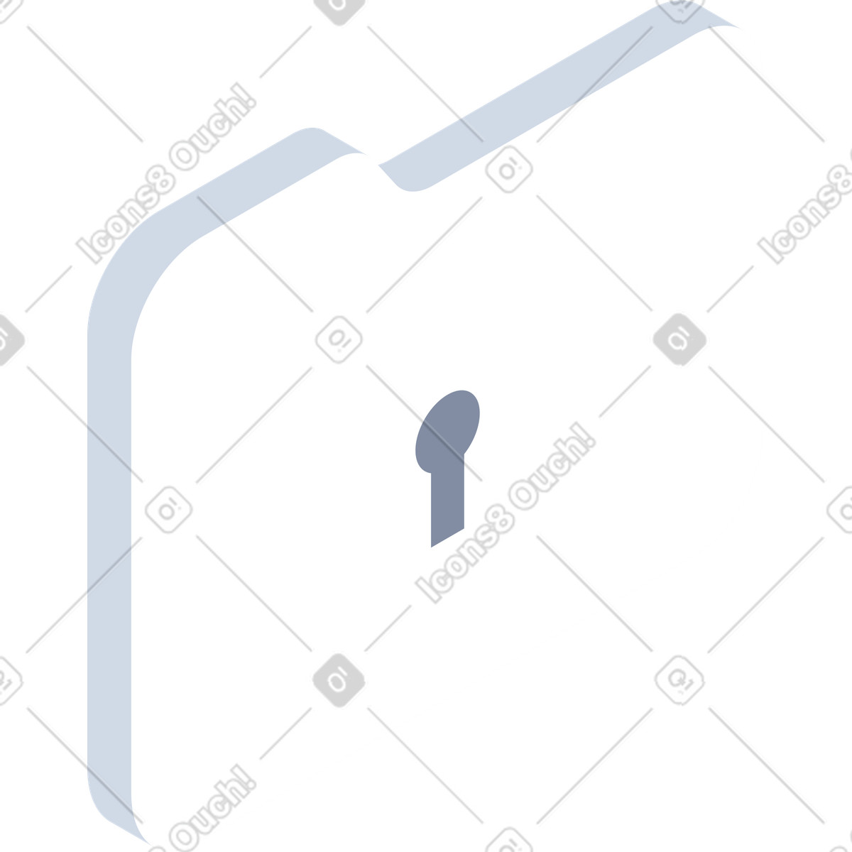 Folder with keyhole illustration in System style download in PNG, SVG