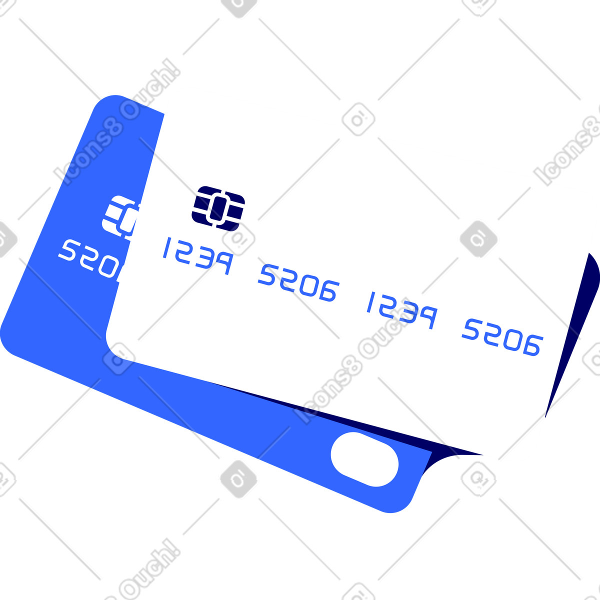 Lounge 스타일의 White and blue debit cards 일러스트레이션 PNG, SVG 다운로드