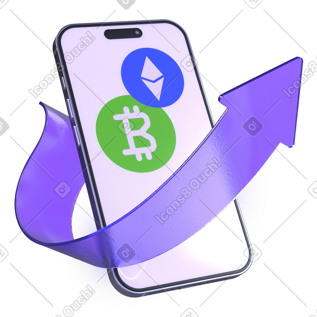 Cryptocurrency for crypto investment illustration in PNG, SVG