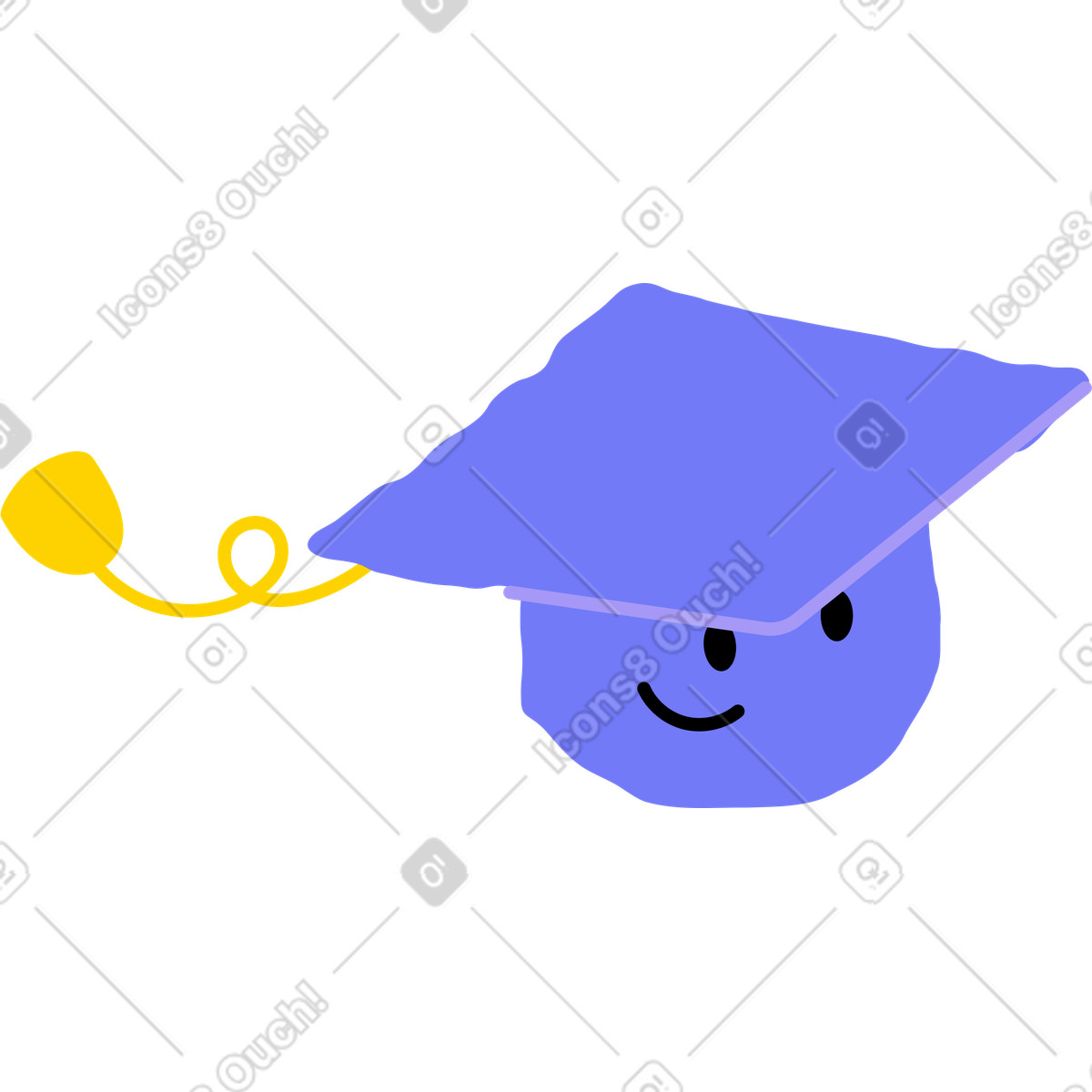 Graduation cap head illustration graduate clipart image in PNG SVG GIF