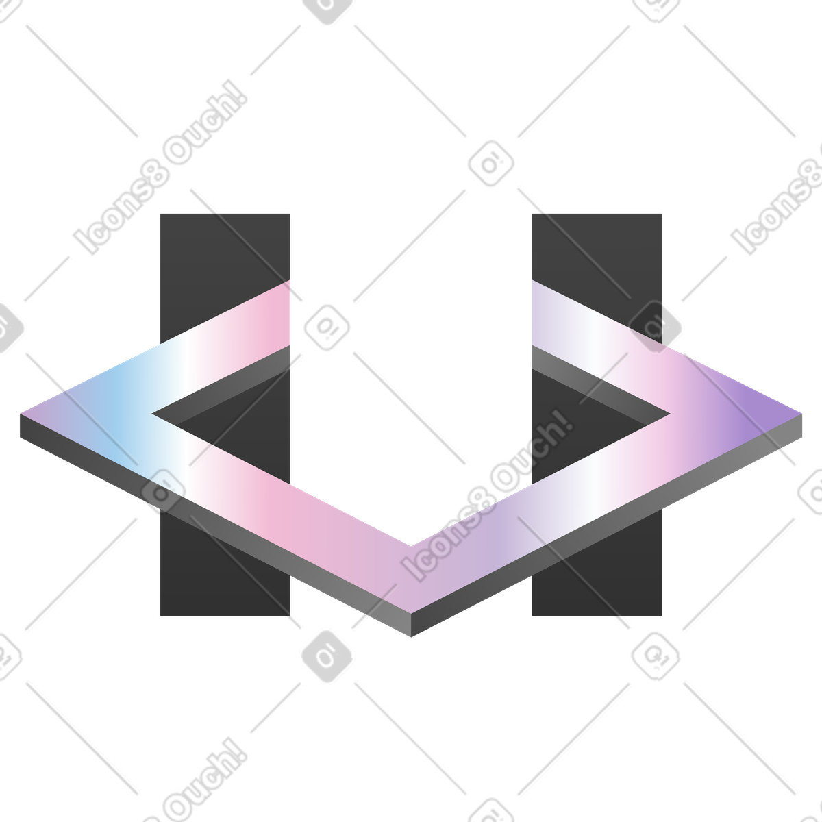 Ilustração de Quadrado impossível com buracos verticais, percepção visual e ilusões de ótica em PNG e SVG