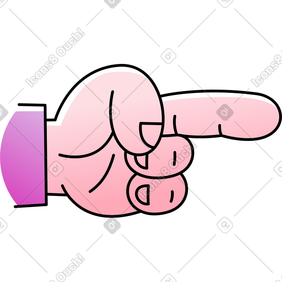 Illustration Main pointant avec l'index dans le style Pocus à télécharger aux formats PNG, SVG