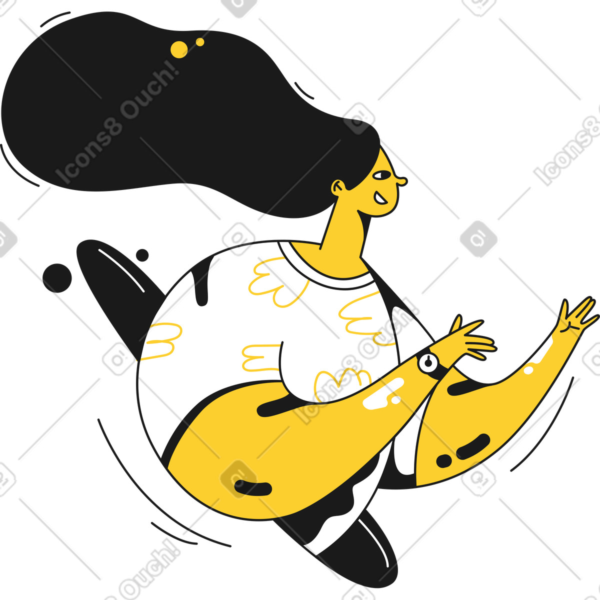Illustration animée Femme dans le style Taxi à télécharger aux formats GIF, Lottie (JSON), AE