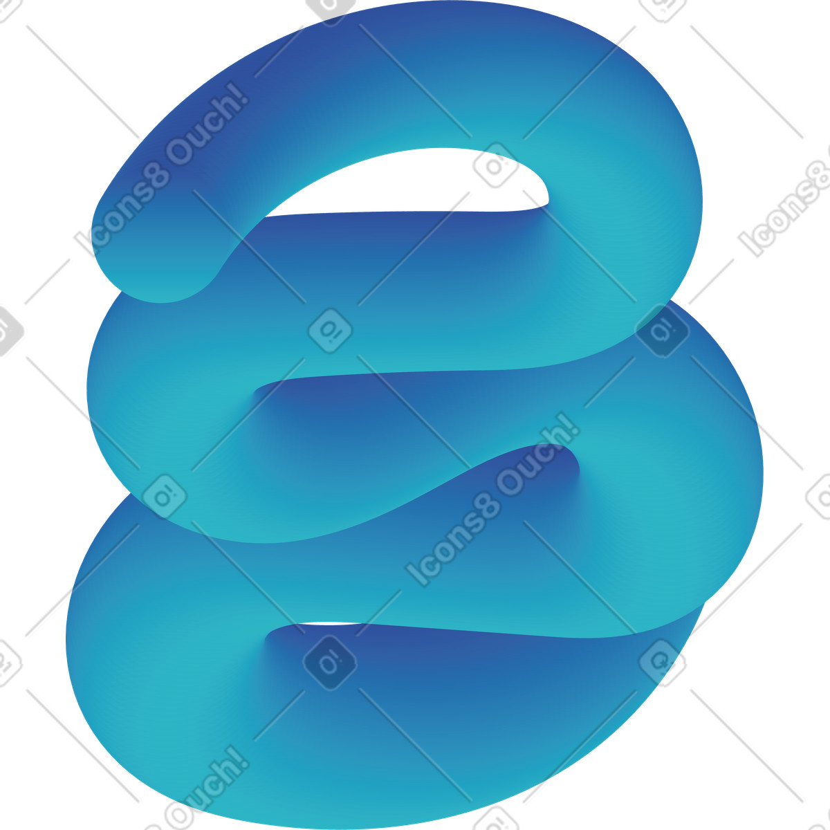 Blue curved shape illustrazione in stile Forms scarica in PNG, SVG