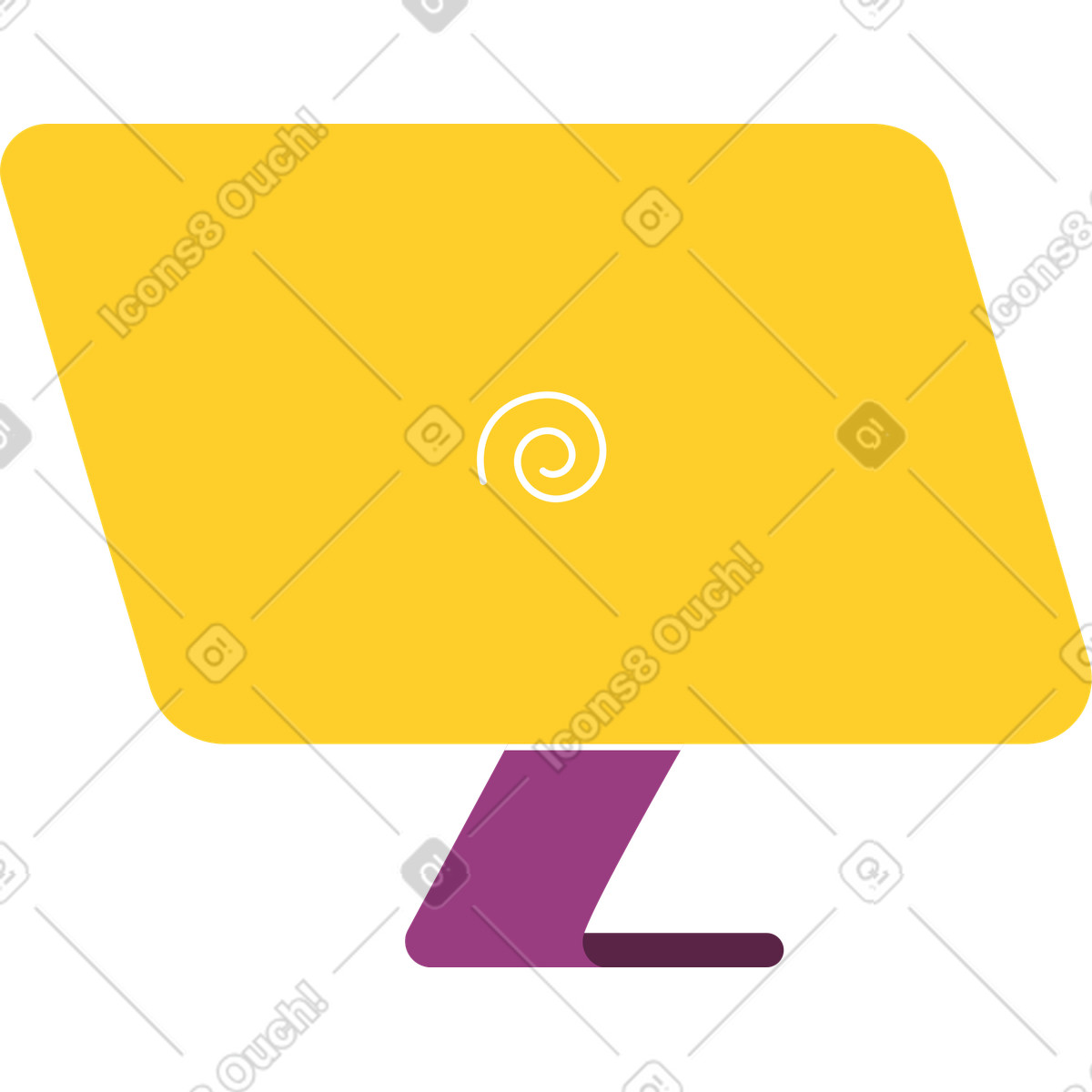 Sammy スタイルの 黄色のデスクトップ モニター のイラストをPNG、SVG形式でダウンロード