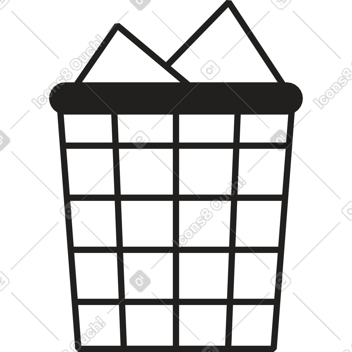 Ilustración Cubo de basura en estilo Dazzle Line a descargar en PNG y SVG