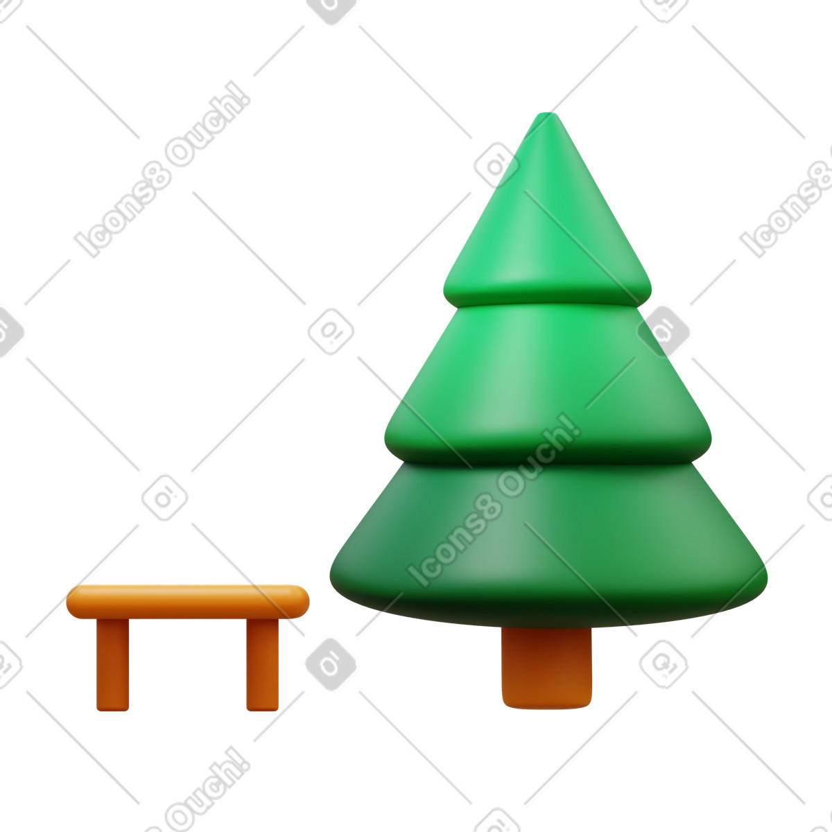 3D Fluency スタイルの Park bench のイラストをPNG、SVG形式でダウンロード