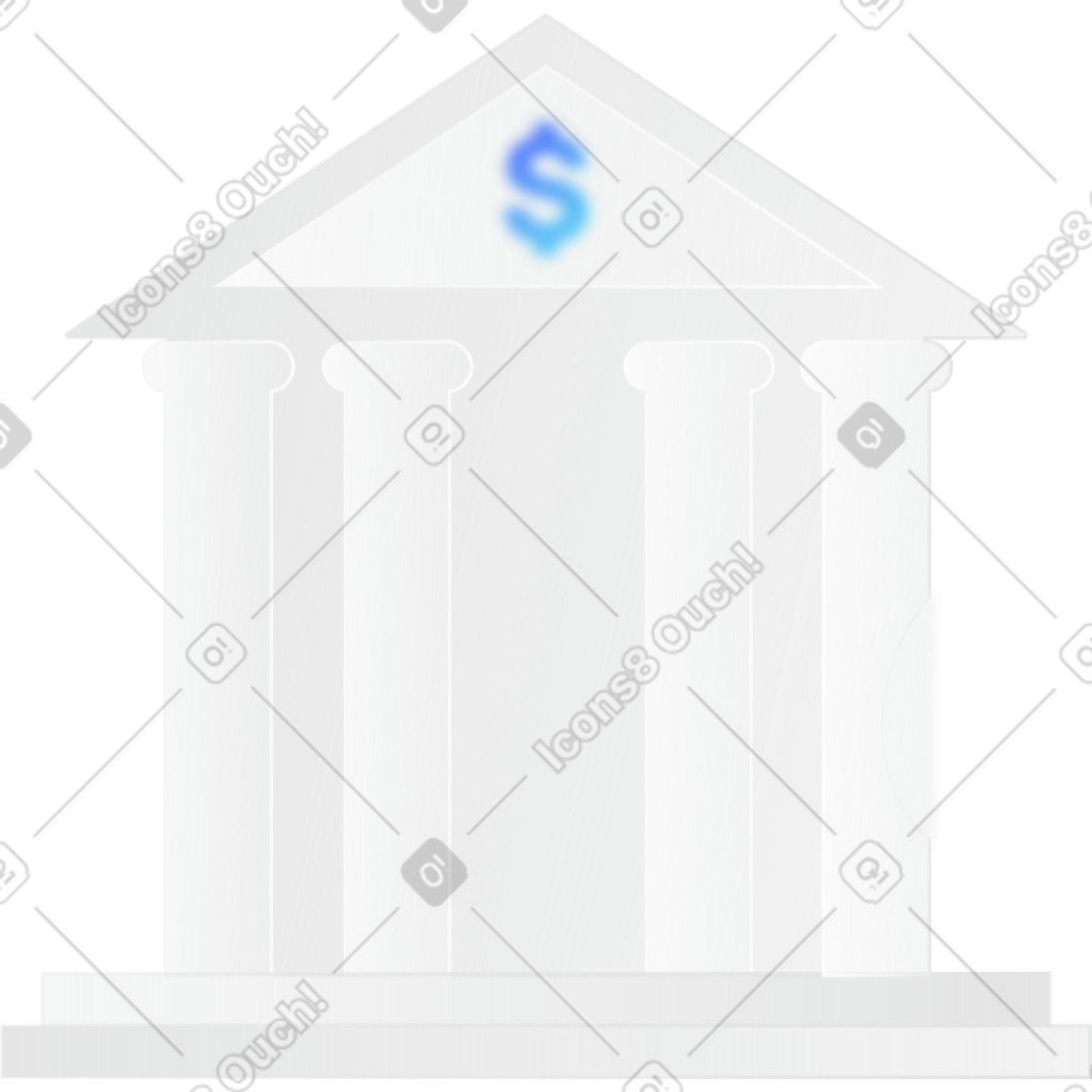 Ilustración Edificio de banco con efecto cristal en estilo Morphis a descargar en PNG y SVG