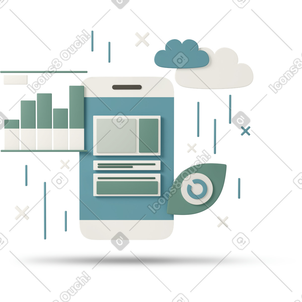 생태통계 illustration in 3D Casual life style download in PNG, SVG