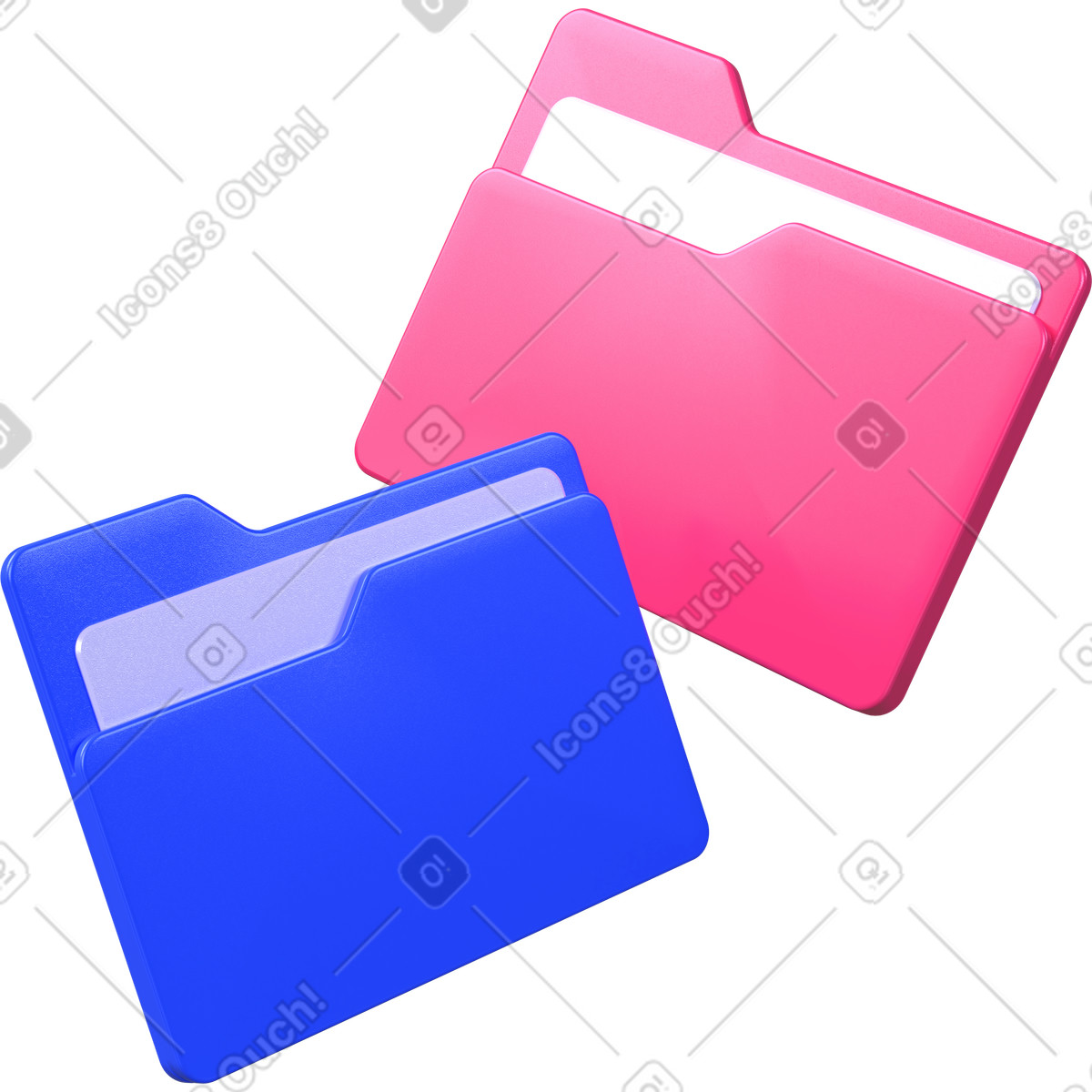 Illustration Gestion de fichiers, dossiers multiples, données organisées dans le style 3D Boost à télécharger aux formats PNG, SVG